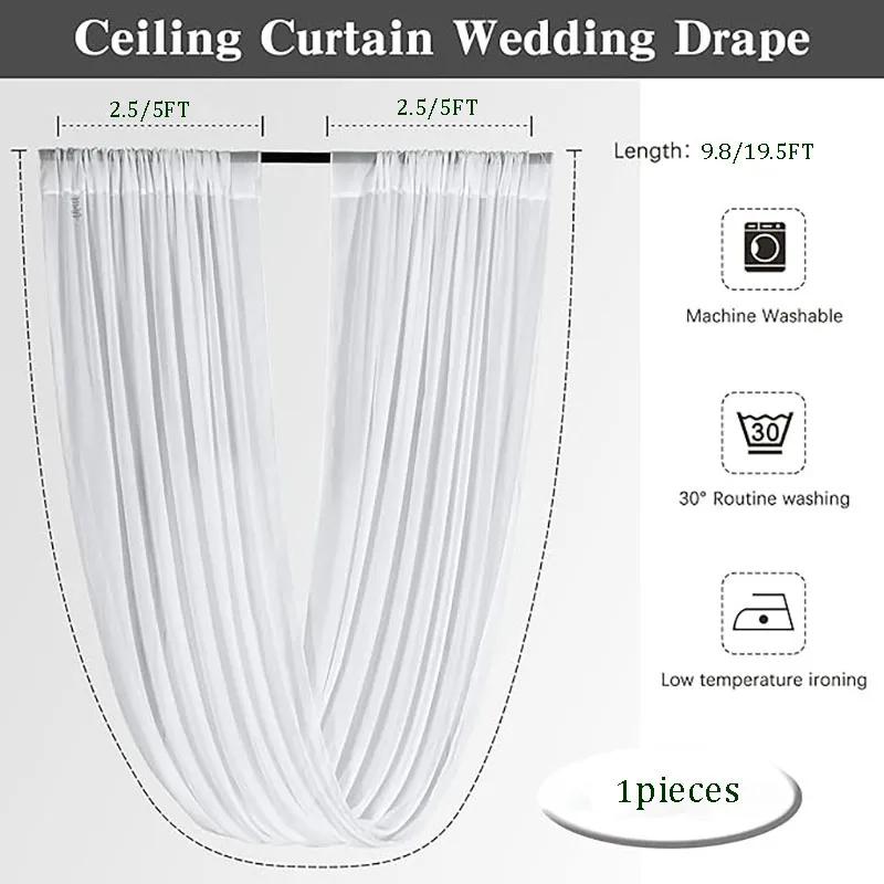 Белое свадебное платье потолочные шторы навес на крышу декор драпировка ткань шифон занавес для свадебной церемонии украшение сцены отеля