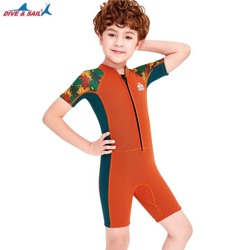 Kids 2.5mm Short Sleeve Full Wetsuit Snorkeling Swimming Diving Surfing Warmth Protection