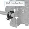 HDRIG 19MM Rod Clamp with Single Hole and 3/8 Arri Locating Mount, Universal Clamp for 19MM Round Rod.