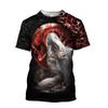 Summer Men T-Shirts 3D Printed Devil and Angel Skull Hip Hop Breathable Casual Round Neck Tops Short Sleeves Clothing