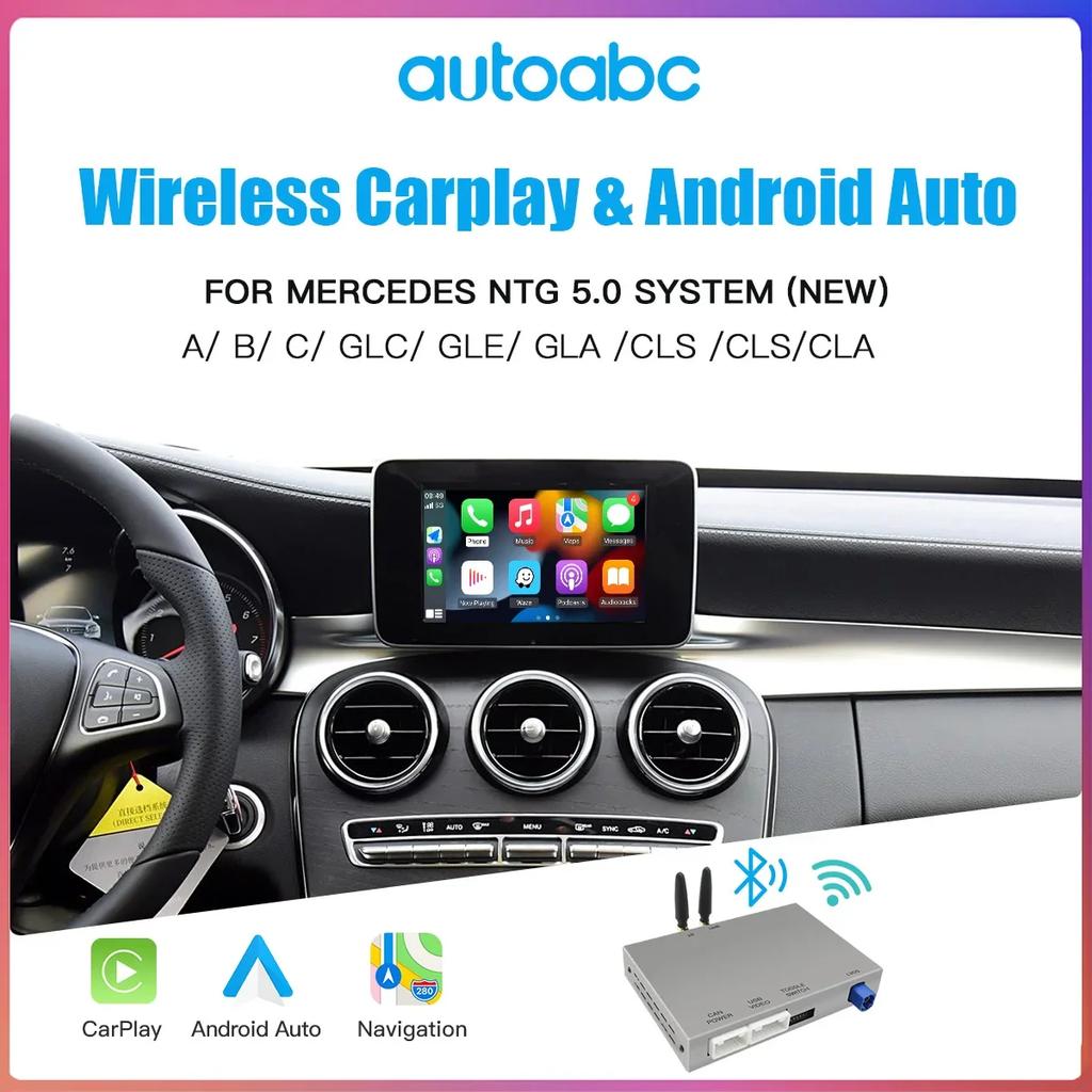 AUTOABC Wireless CarPlay Android Auto для Mercedes Benz ABCE Class GLA CLA CLE W205 W176 C117 W246 W167 NTG5.0 Mirror Link