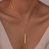 Прямоугольные длинные necklaces с кисточками для женщин, золотистого цвета, модные, простые, цепочки для ключиц, дизайнерские necklaces, украшения, Collares