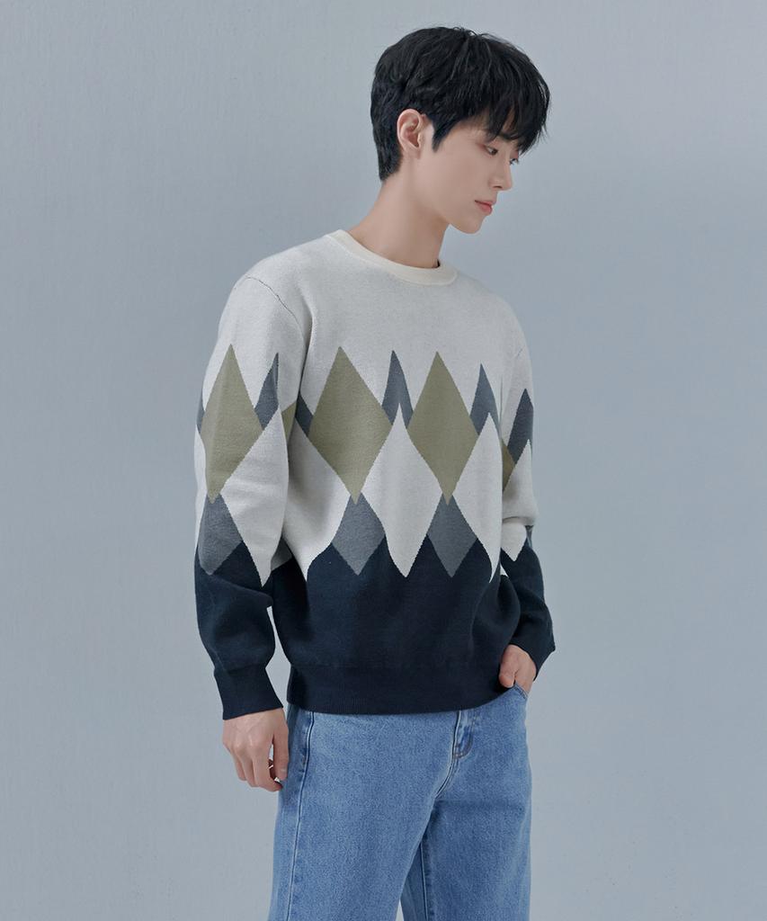 CHASECULT Men'S Argyle Pattern Sweater-Cfrk5216D05