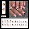 24 шт., носимые короткие овальные ногти, полное покрытие, накладные ногти, жемчужный дизайн, гель-лак для украшения ногтей