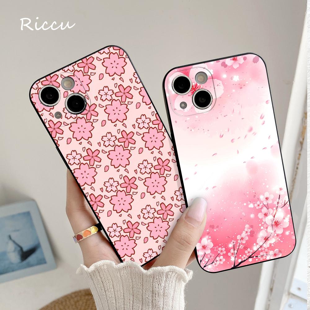 Розовый чехол для телефона с рисунком цветка сакуры для iPhone 14 11 12 Pro 8 7 Plus X Pro MAX 13 MINI XR XS SE 2020 Мягкие чехлы для телефонов с рисунком