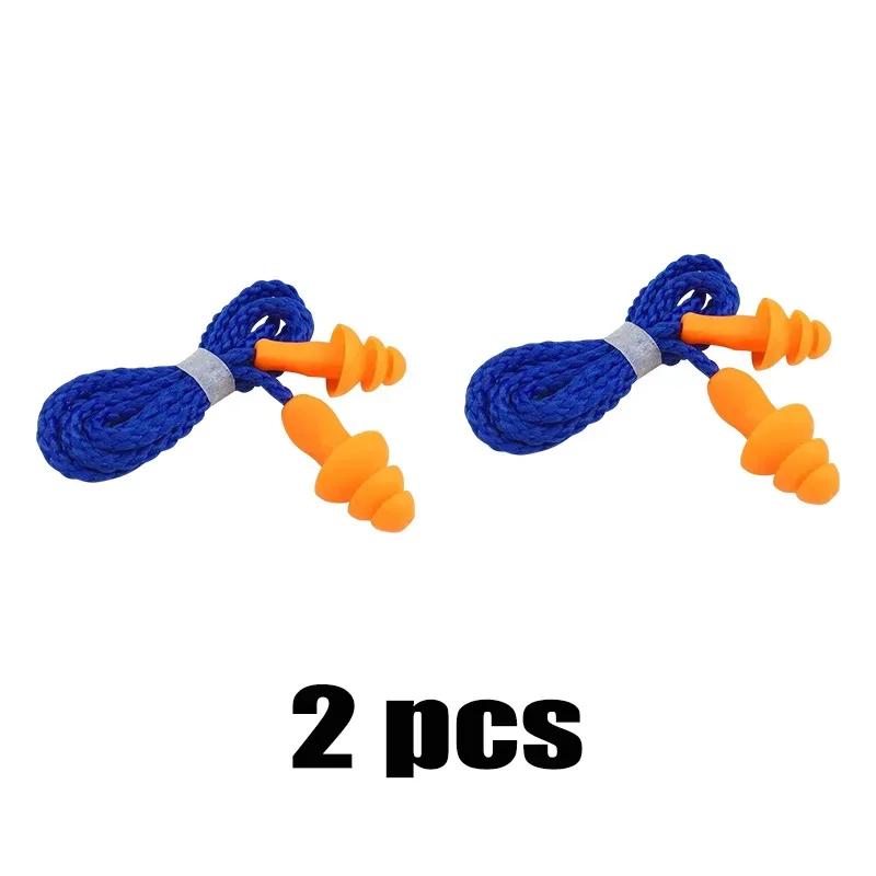 Soft Silicone Ear Plugs Protector Reusable Noise Cancelling Earplugs Soundproof Earmuffs Safe Work Comfortable Corded Earplugs