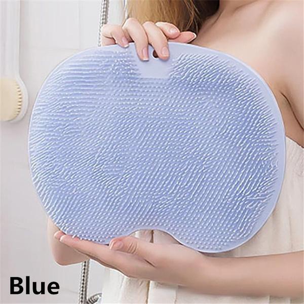 Силиконовый массажный коврик для душа, нескользящая подушечка для мытья ног, отшелушивающая подушечка для ног для ванной комнаты, щетка для массажа спины с присоской, подушечка для массажной щетки для ванны