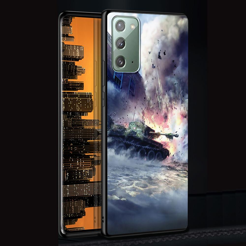 Чехол «Танки-истребитель» «Военный корабль» для Samsung Galaxy Note 20 Ultra 10 Lite 9 8 A53 A52 A12 S22 S21 FE S20 Plus, черный чехол из ТПУ для телефона