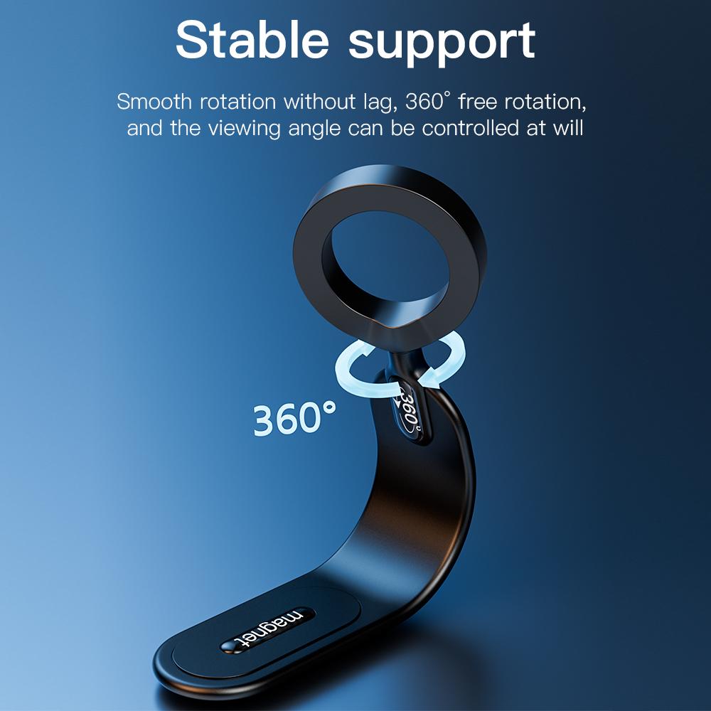 KEYSION Вращающийся на 360° магнитный автомобильный держатель для мобильного телефона, складная подставка для лобового стекла, приборной панели, центральной консоли, легкое крепление для автомобиля