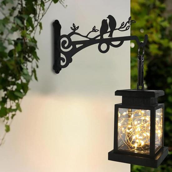 Настенная вешалка для растений, настенный крючок с металлическим покрытием, устойчивый к ржавчине, внутренний и наружный кронштейн для подвешивания растений, фонарь с колокольчиком, кормушка для птиц