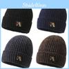 A Letter Printing Beanie Caps Solid Color Knitted Hat Windproof Gifts Fashion