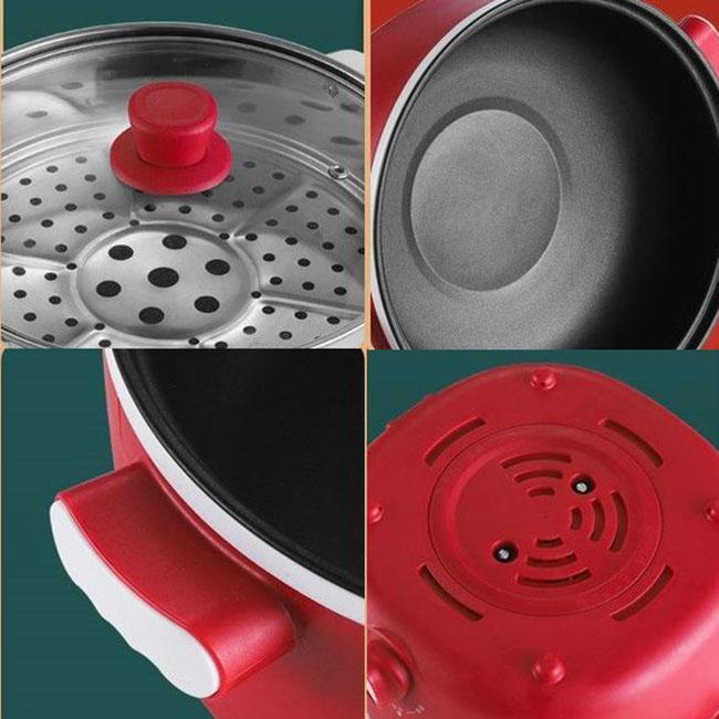 Электрическая сковорода, многофункциональная электрическая кастрюля, мини-электрическая сковорода, маленькая электрическая кастрюля, бытовая кастрюля, маленькая кастрюля с антипригарным покрытием