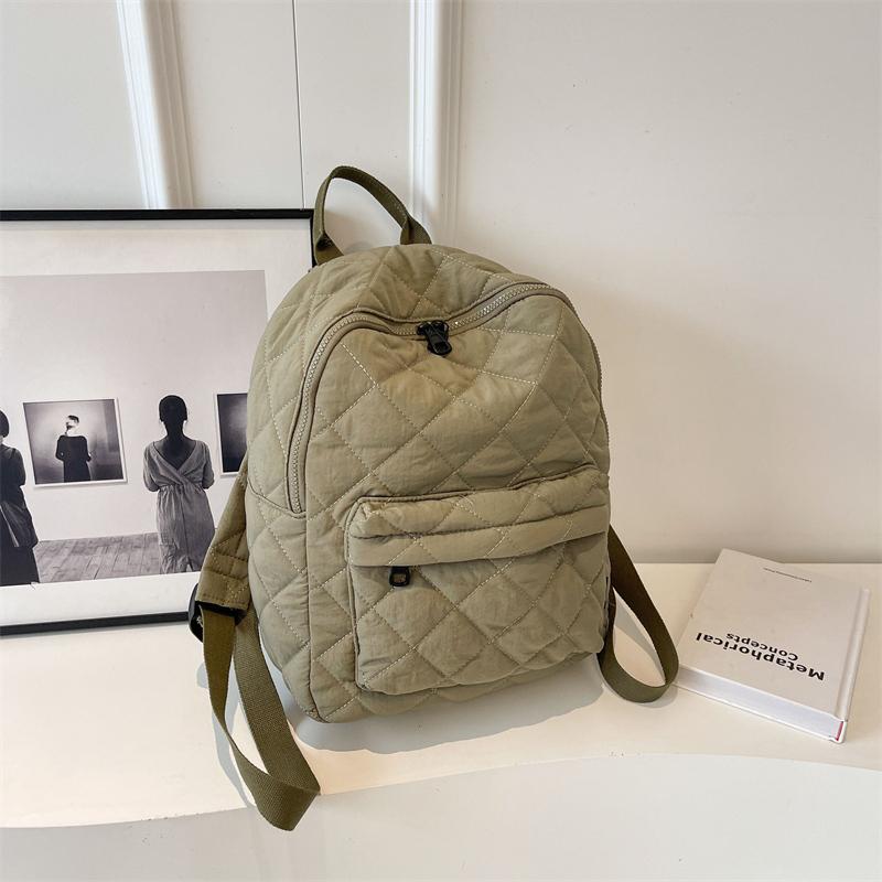 Женский рюкзак Студенческий школьный рюкзак с ромбами