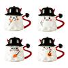 Halloween Coffee Mug Ghost Wearing Hat Shape Ceramic Cup Dishwasher Safe Festive Mug Seasonal Decoration Gift