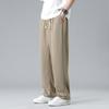 Летние спортивные брюки для мужчин Ice Silk, свободный крой для подростков, широкие брюки, осенние свободные повседневные брюки для мужчин