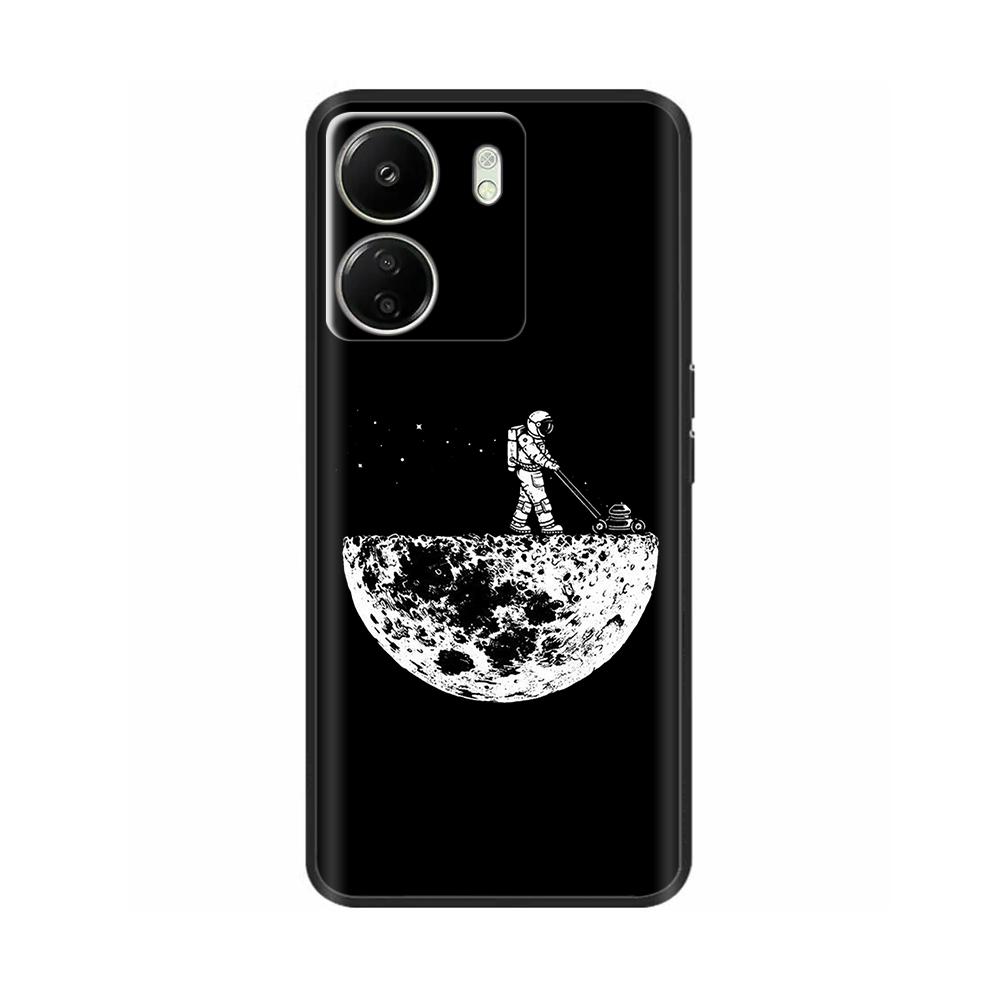 Чехол для Xiaomi Poco C65 Милый Роскошный Расписной Задний Чехол Мягкий Черный Силиконовый Чехол для Телефона Для Xiaomi Poco C65 PocoC65 Fundas Бампер