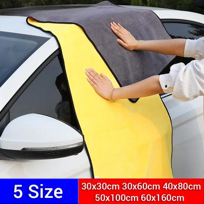 Микрофибровое полотенце для чистки автомобиля 600GSM, полотенца для мытья автомобиля, двухсторонняя мягкая ткань, тряпки для мытья и сушки автомобиля