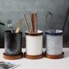 Ceramic Chopstick Bucket Drain Holder Household Kitchen Multifunctional Storage Tank Chopsticks Spoon Knife and Fork Storage