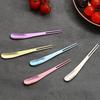 Food-Grade Titanium Fruit Fork - Elegant Ice Flower Design for Outdoor & Home Use