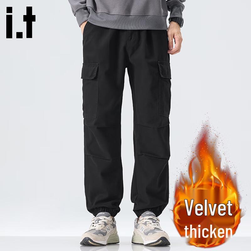 Men's Pleated Loose Cotton Cargo Ankle-Length Jogger Pants