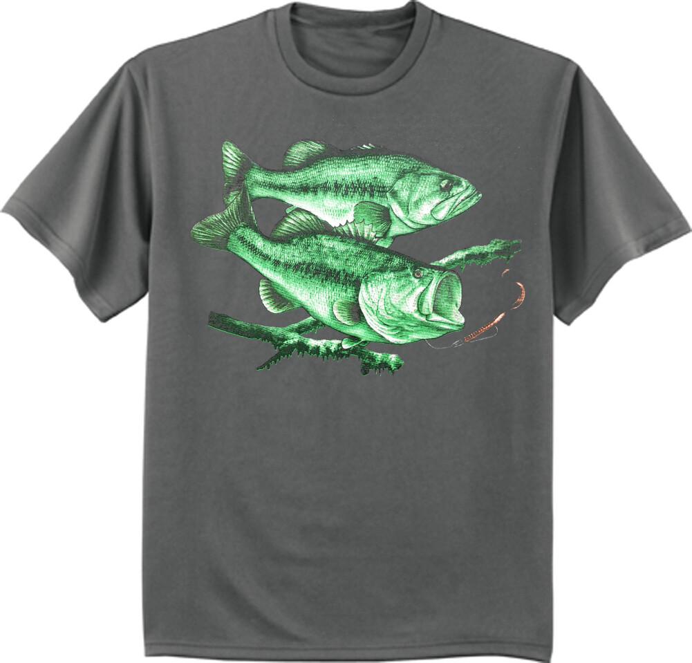 Bass Fishing T-shirt Mens Graphic Tees Fishing Gear Clothing Apparel Tee