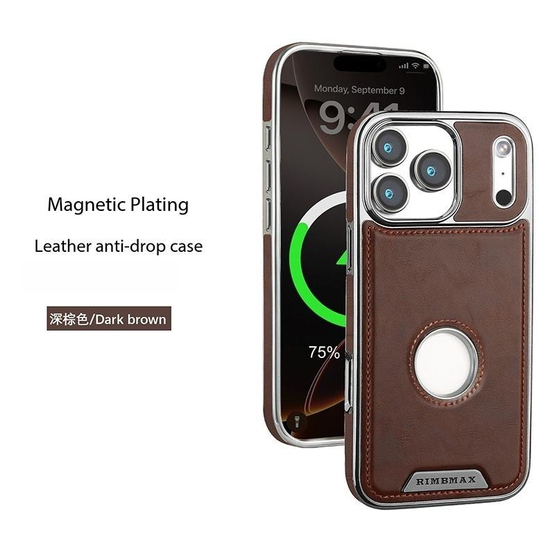 Роскошный Прочный Магнитный Кожаный Чехол Для Телефона Для iPhone 17 Pro Max 16 Plus 15 14 13 Для Magsafe Защитный Чехол Ударопрочный Чехол