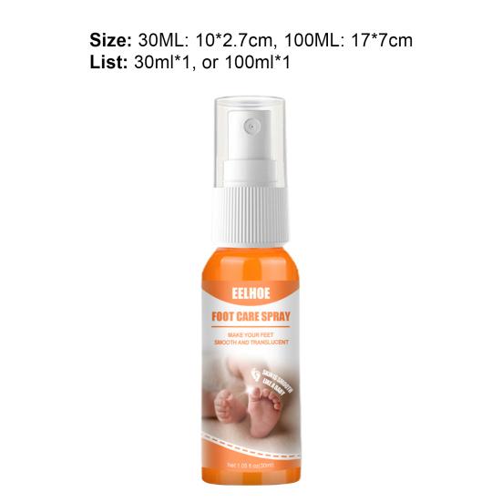 30 мл/100 мл EELHOE спрей для пилинга ног, глубоко питательный, быстро впитывающийся, аксессуар для ног, отшелушивающий спрей для омертвевшей кожи