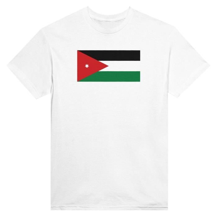 Футболка - PIXELFORMA - Drapeau de la Jordanie - 100% хлопок - Manches Courtes - Col classique