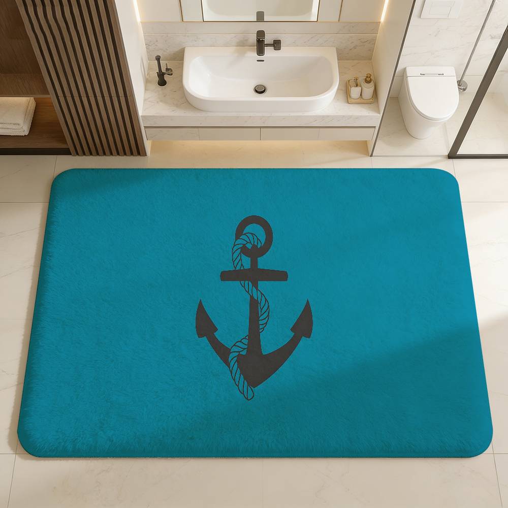 Nautical Anchor Floor Mat INS Style Soft Bedroom Floor House Laundry Room Mat Anti-skid Household Carpets