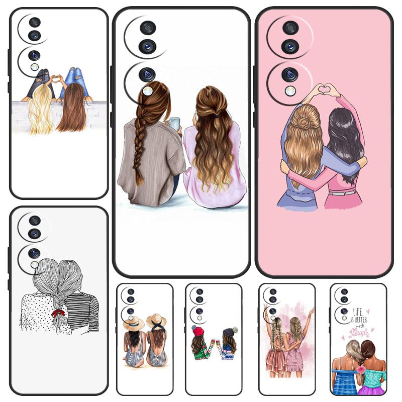 Best Friends BFF Matching Case For Honor X9a X9b X8 X9 X7 X6 a 8X 9X Cover For Honor Magic 5 4 Lite Pro 50 70 90 Lite