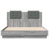 Bed Frame with Headboard Grey Sonoma 135 x 190 cm Engineered Wood