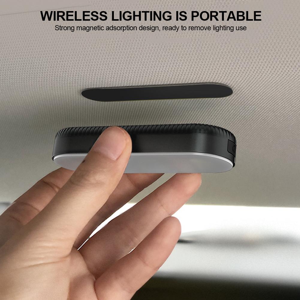 Автомобильный светодиодный светильник для чтения, перезаряжаемый беспроводной, магнитный, атмосферный, автомобильный ночник, потолочный светильник для салона автомобиля