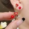 Новые красные серьги для женщин Серьги-тюльпаны Японские и корейские Легкая роскошь Цветок Подвесные серьги