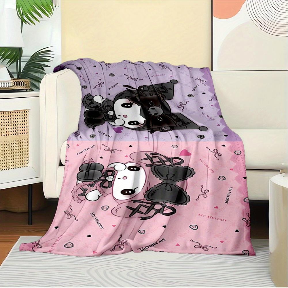 1pc Flannel Kuromi, My Melody, SanrioThrow Blanket, Cartoon Truck Pattern Printed Blanket, Warm Cozy Soft Blanket For Couch Bed Sofa Car Off