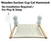 Foldable Suction Cup Cat Hammock with Plush Wooden Window Perch New Pet Supplies