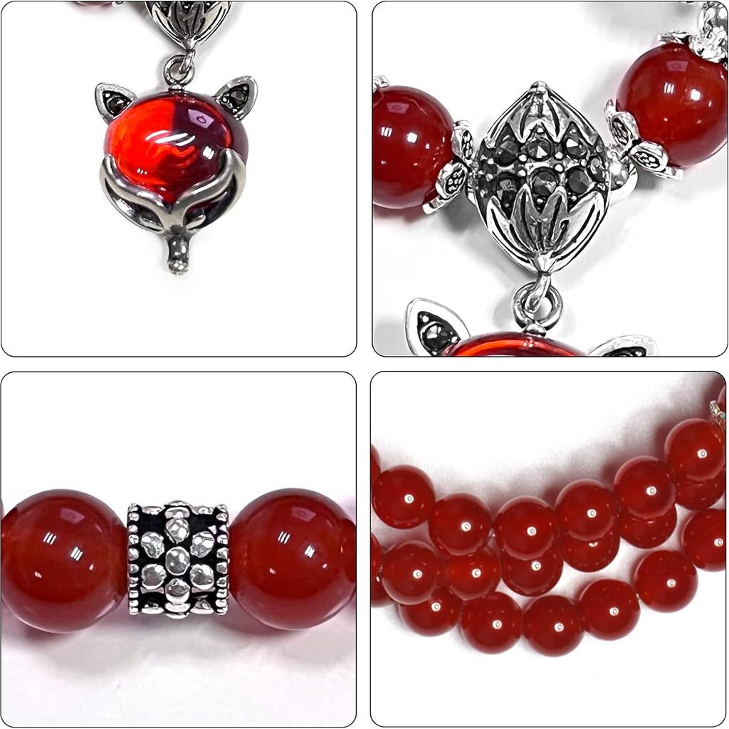 Браслет из натурального красного агата, многослойный браслет из лисы, натуральный кристалл, снимает стресс, приносит удачу