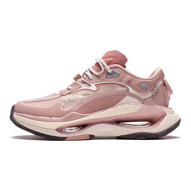 Li Ning Infinity Амортизация Нескользящие Износостойкие Упругие Низкие Повседневные Кроссовки Женские Розовые AZGS054-3