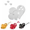 1 Set Heart Shape Acrylic Mirror Stickers Adhesive Removable Wall Stickers Solid Color Home Decoration