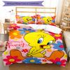 3pcs Tweety1 Design Cover Set - HD Printed Bedding with 1 Cover and 2 Pillowcases - Perfect for Home and Dorm Decor
