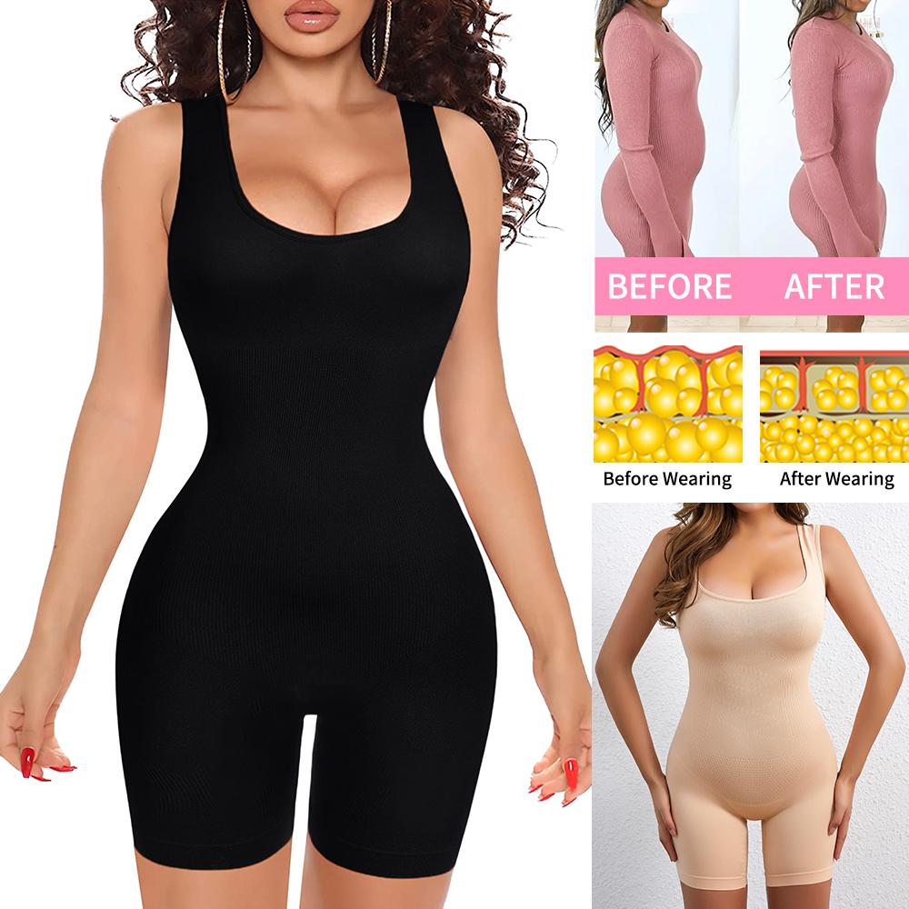 Women Shapewear Bodysuits Seamless Firm Control Full Body Shaper Compression Vest Thigh Slimmer Underwear Belly Girdle Shirts Slimming Tank Tops