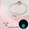 S925 Silver Glow In The Dark Beaded Butterfly Firefly Deer Pendant 925 Silver Bracelet DIY Jewelry Making Kit Accessories Set