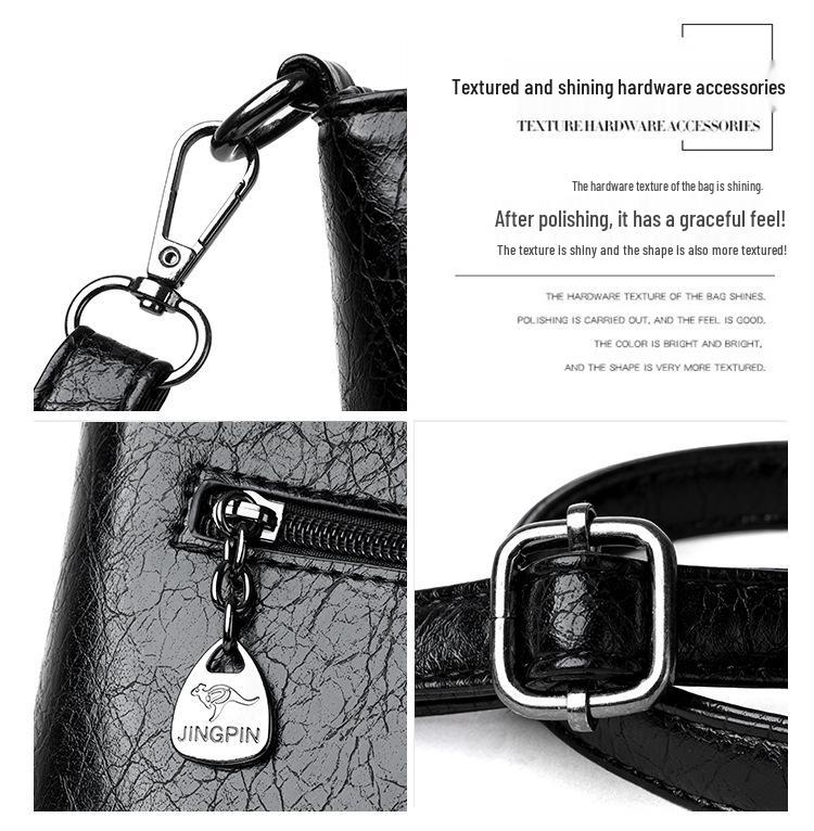 Женская модная сумка-ведро из мягкой кожи 2025 - Вместительная, практичная сумка на одно плечо, через плечо и подмышку