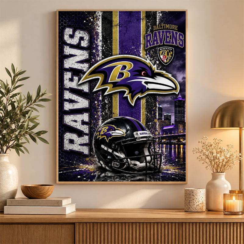Baltimore Ravens Diamond Painting Kit 5D Full Drill DIY Diamond Mosaic Wall Art Home Decor