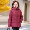 Женская мода больших размеров для среднего и пожилого возраста, короткая свободная зимняя куртка с капюшоном в стиле ретро, утепленная хлопком