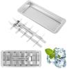 4/1pcs Stainless Steel Ice Cube Tray Removable Ice Cube Maker with Handle Ice Cube Mold for Cocktail, Coffee Fruit Juice Drink