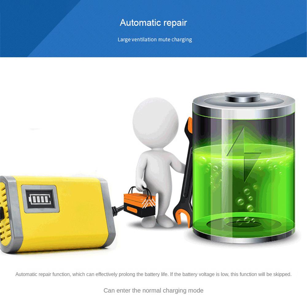 Полностью автоматическое зарядное устройство для автомобильного аккумулятора, цифровой ЖК-дисплей, 220 В, быстрая зарядка, 3 этапа, зарядные устройства для свинцово-кислотных, AGM, GEL аккумуляторов