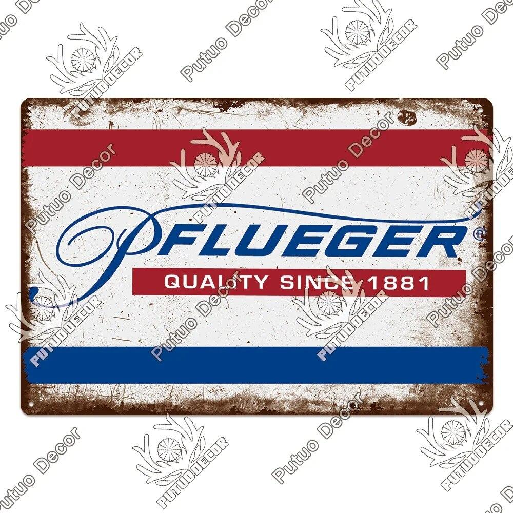 Putuo Decor Fishing Gear Retro Tin Sign Plaque Metal Plate Vintage Wall Art Poster Decoration for Tackle Shop Home Iron Painting