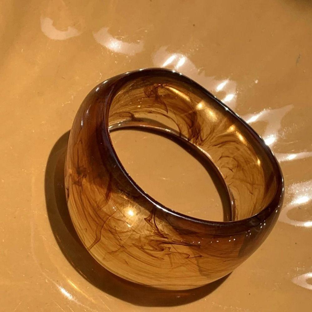 Irregular Resin Bangles Bohemian Retro Hand Ring Creative Chunky Bracelets  Girls