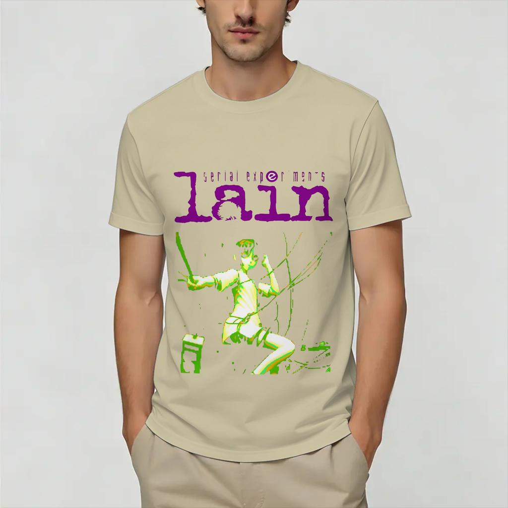 Unisex TShirts Serial ExperiUnisexts Lain Funny Cotton Tee Shirt Short Sleeve T Shirt Round Collar Tops Gift Idea