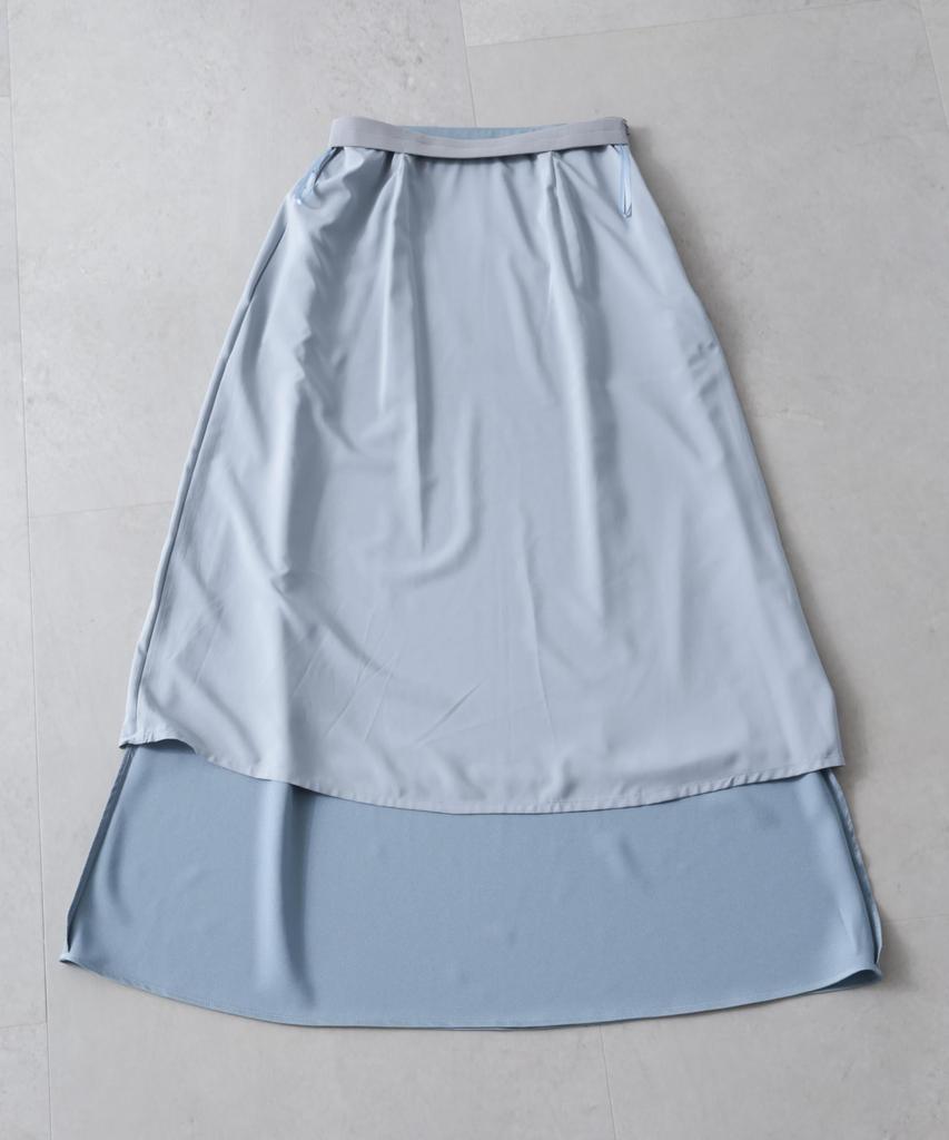 Nano Universe Satin Bias Long Narrow Size S Gray Skirt, Women's, (021), (669-5130312)